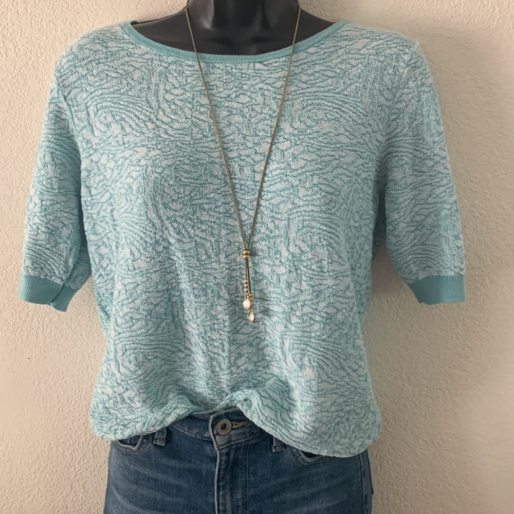 Chelsea 28 top size Small NORDSTROM lightweight blue green sweater